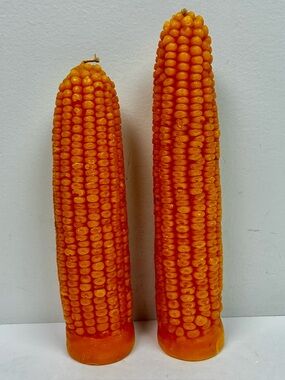 Corn on the Cob Harvest Perfect Beeswax Candles Set of 2